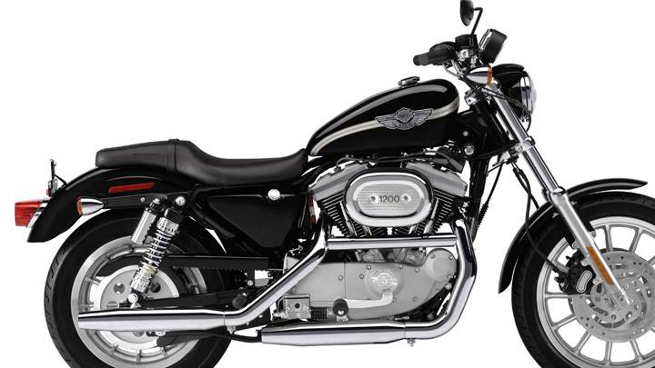 Harley Davidson Sportster Xl1200c Custom Black Color And White Background